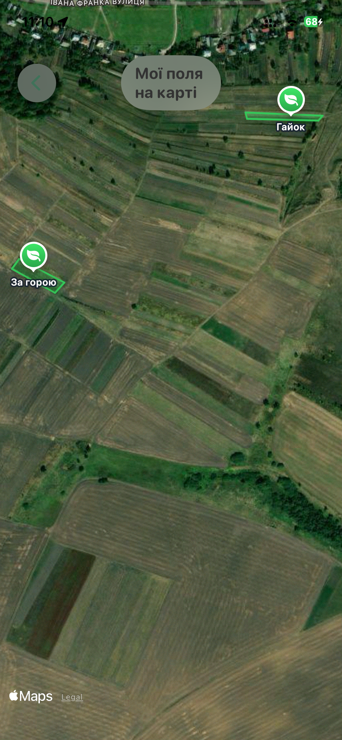 Мої поля на карті